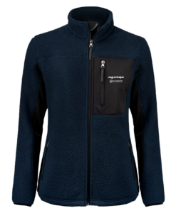 En fleecejacka för kvinnor med dragkedja.