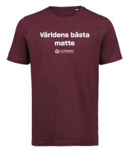 En rödbrun t - shirt med texten värdens bästa matte.