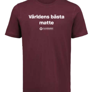En rödbrun t - shirt med texten värdens bästa matte.